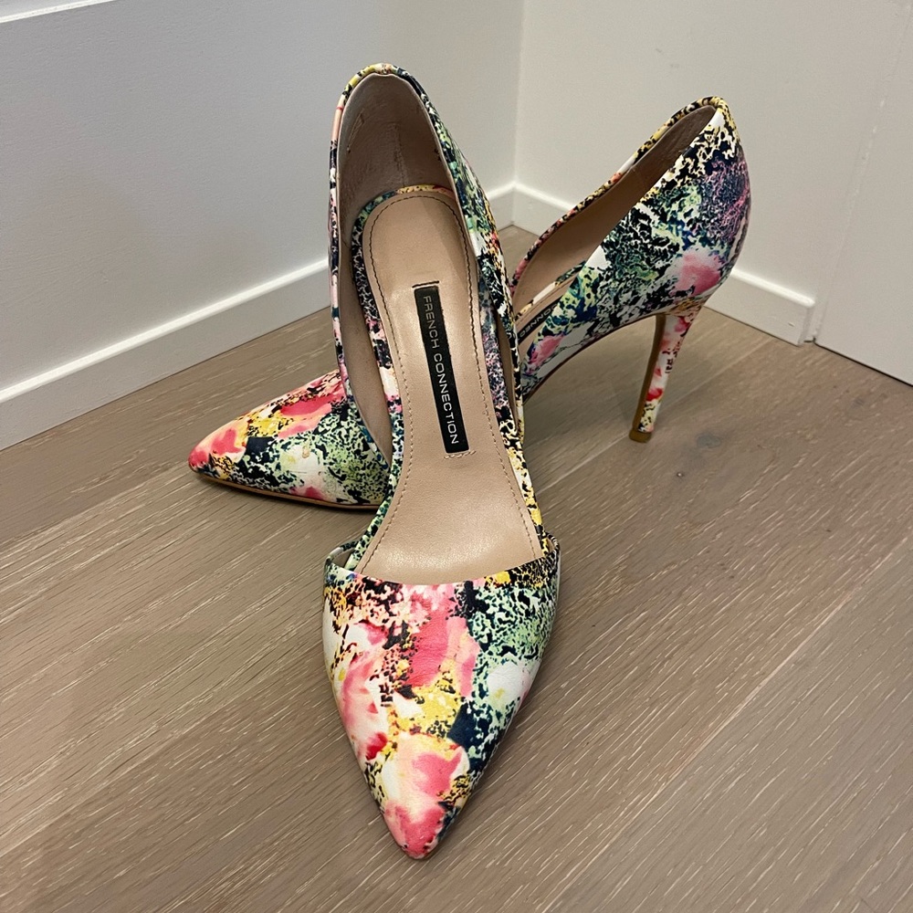 French Connection floral heels